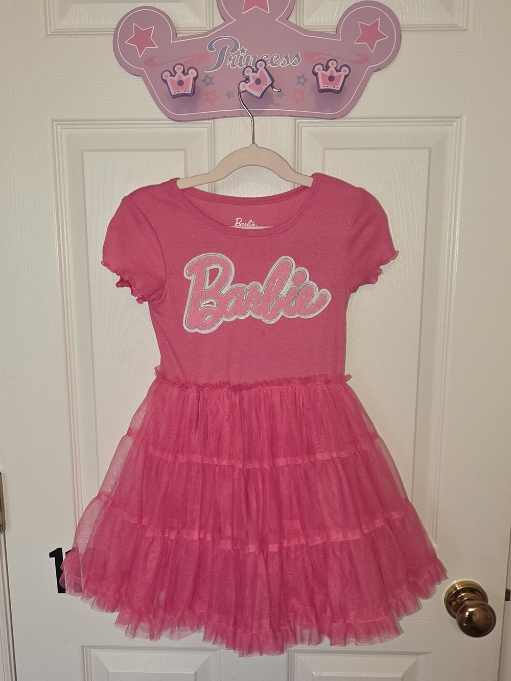 Barbie Girls' Hot Pink Tulle Dress Costume